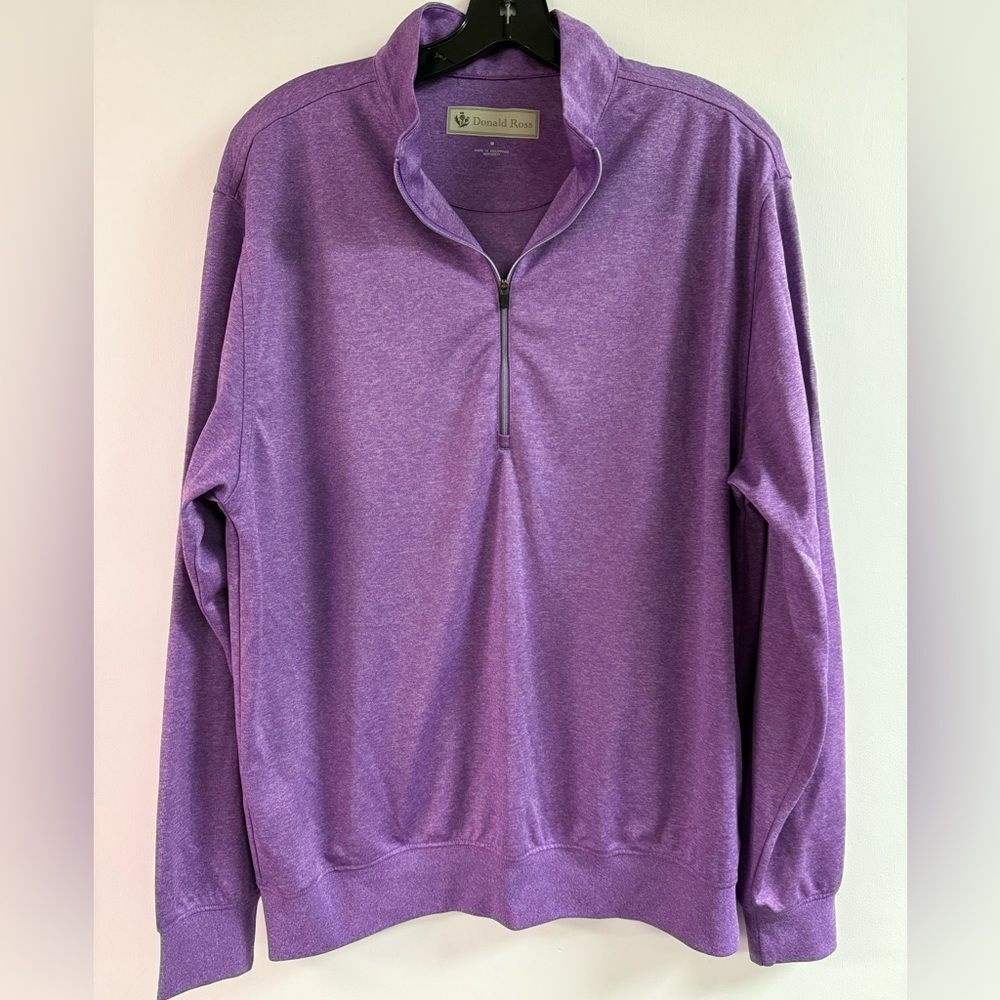 Donald Ross Purple 1/4 Zip Golf Pullover Shirt Size M